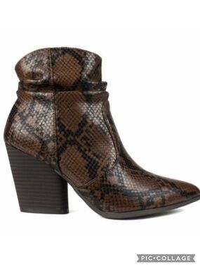 Seven Dials Halsey Bootie’s Snake Print Brown Slouch Western 7 Rodeo Streetwear
